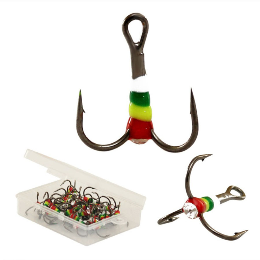 Fishing Hook Offset - 5pcs40pcs Ice Fishing Rainbow Hooks HighCarbon