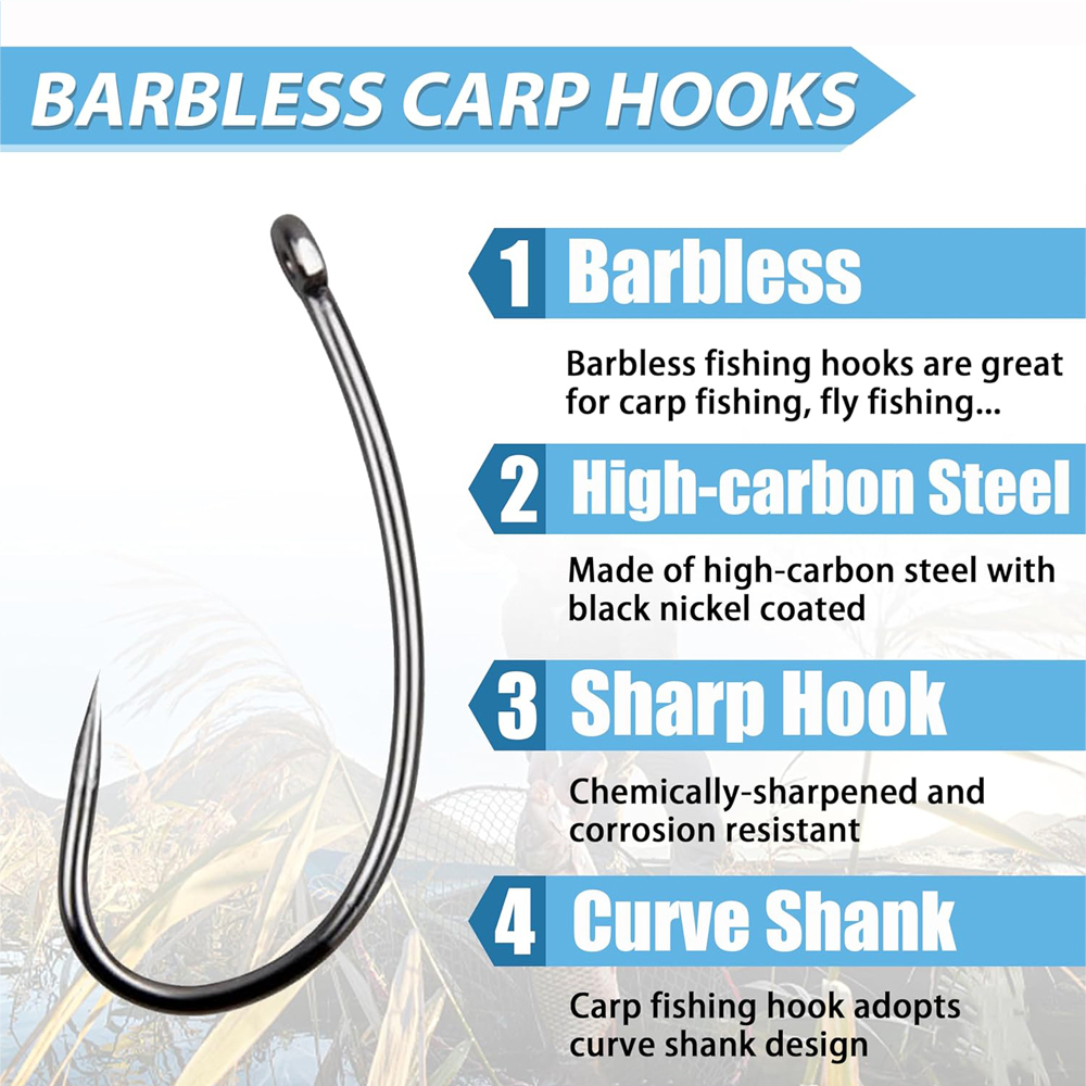 180PCS Barbless Fishing Hooks  - Fishing Hook Circle recension och pris
