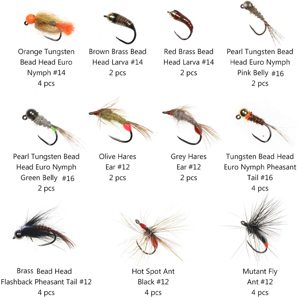 32PCS Nymph Flies Kit Trout Fi - Fishing Hook Barbless recension och pris