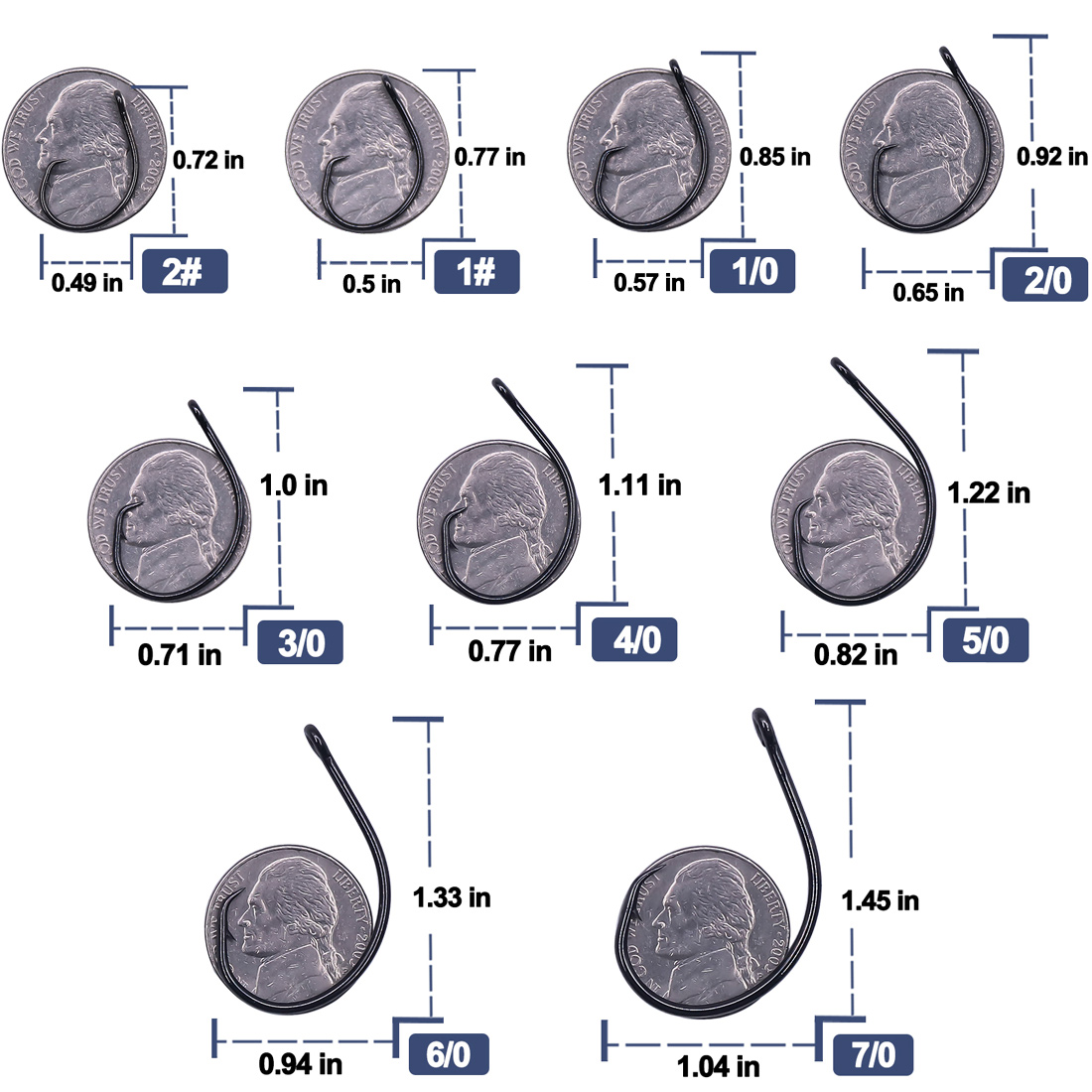 9KM 25-50Pcs Inline Wide Gap C - Fishing Hook Offset recension och pris