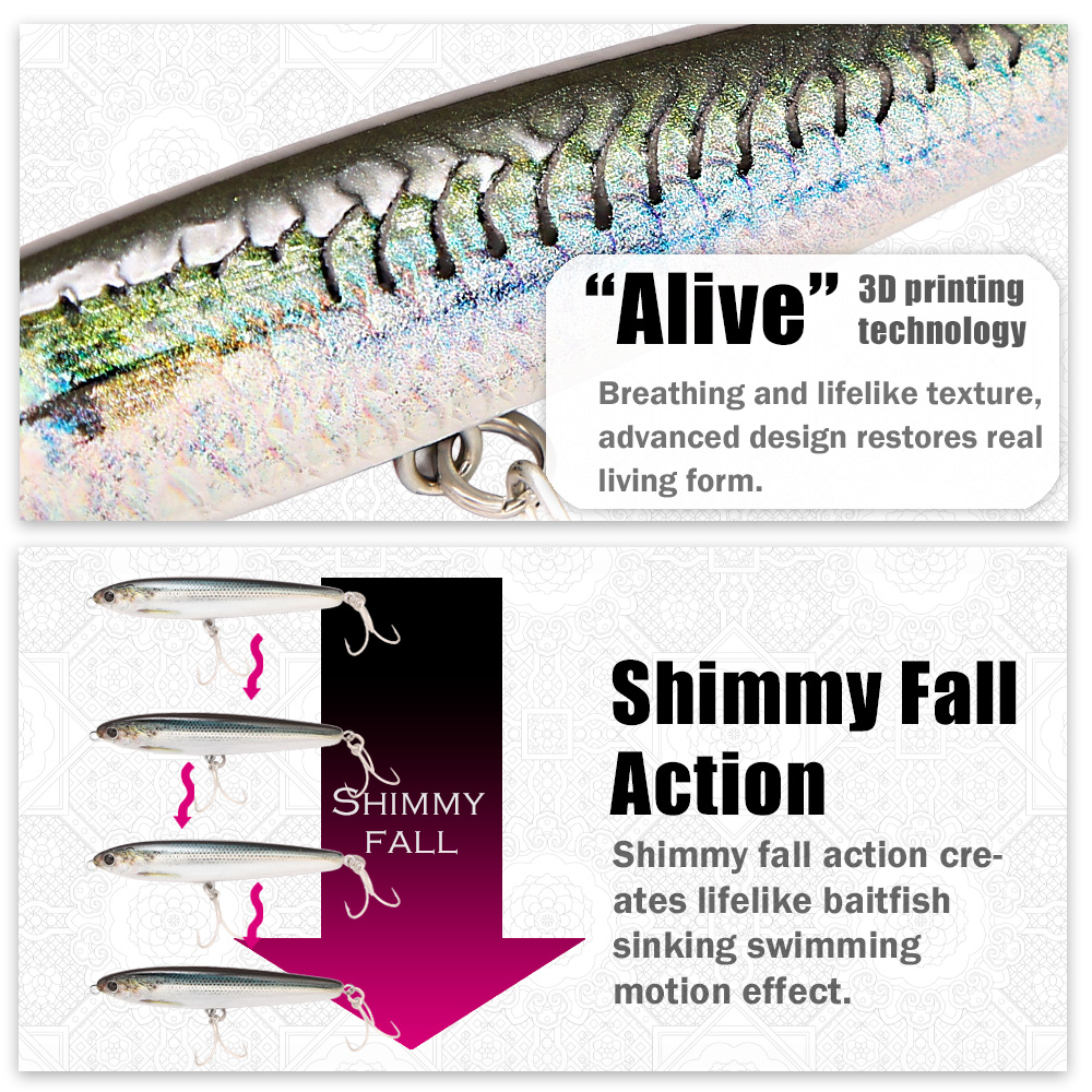 B&U Sinking Pencil Fishing Lur - Fishing Hook Treble recension och pris