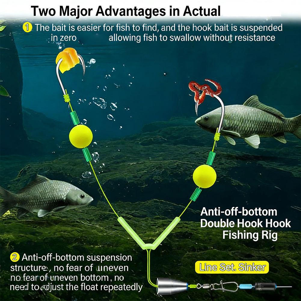 Reverse Off-Bottom Double Hook - Fishing Hook Weedless recension och pris