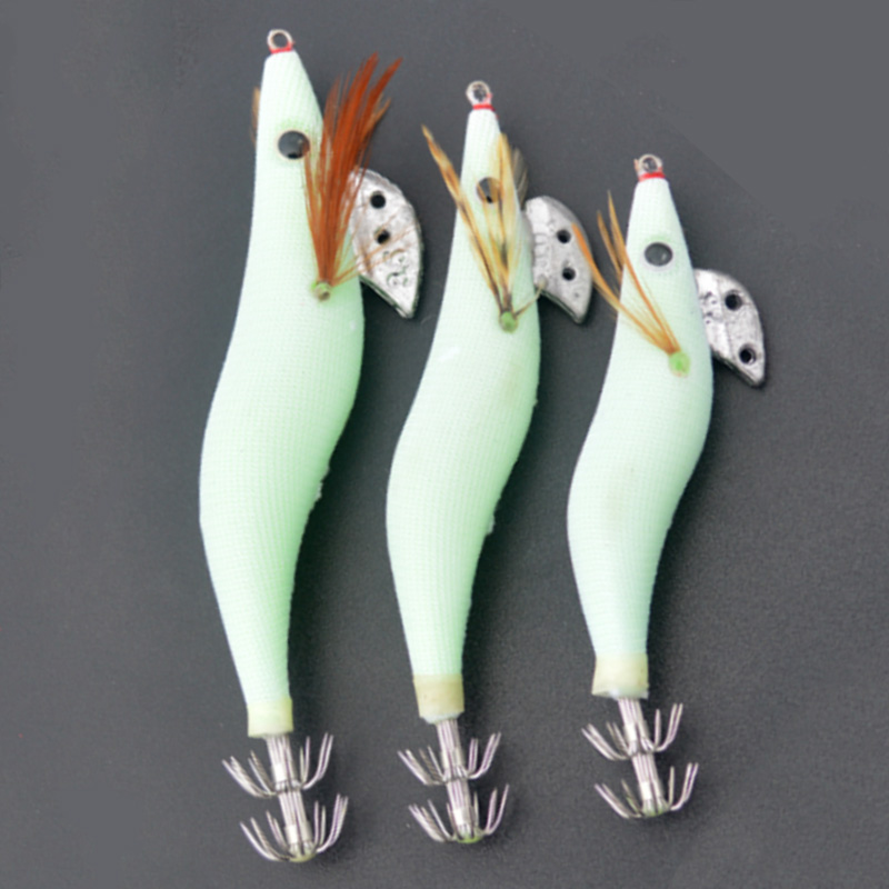 1PCS  Luminous Squid Jigs  Whi - Fishing Hook Size recension och pris