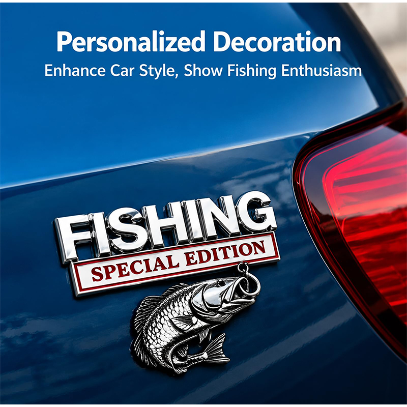 Chrome Fishing Car Badge Metal - Fishing Hook recension och pris
