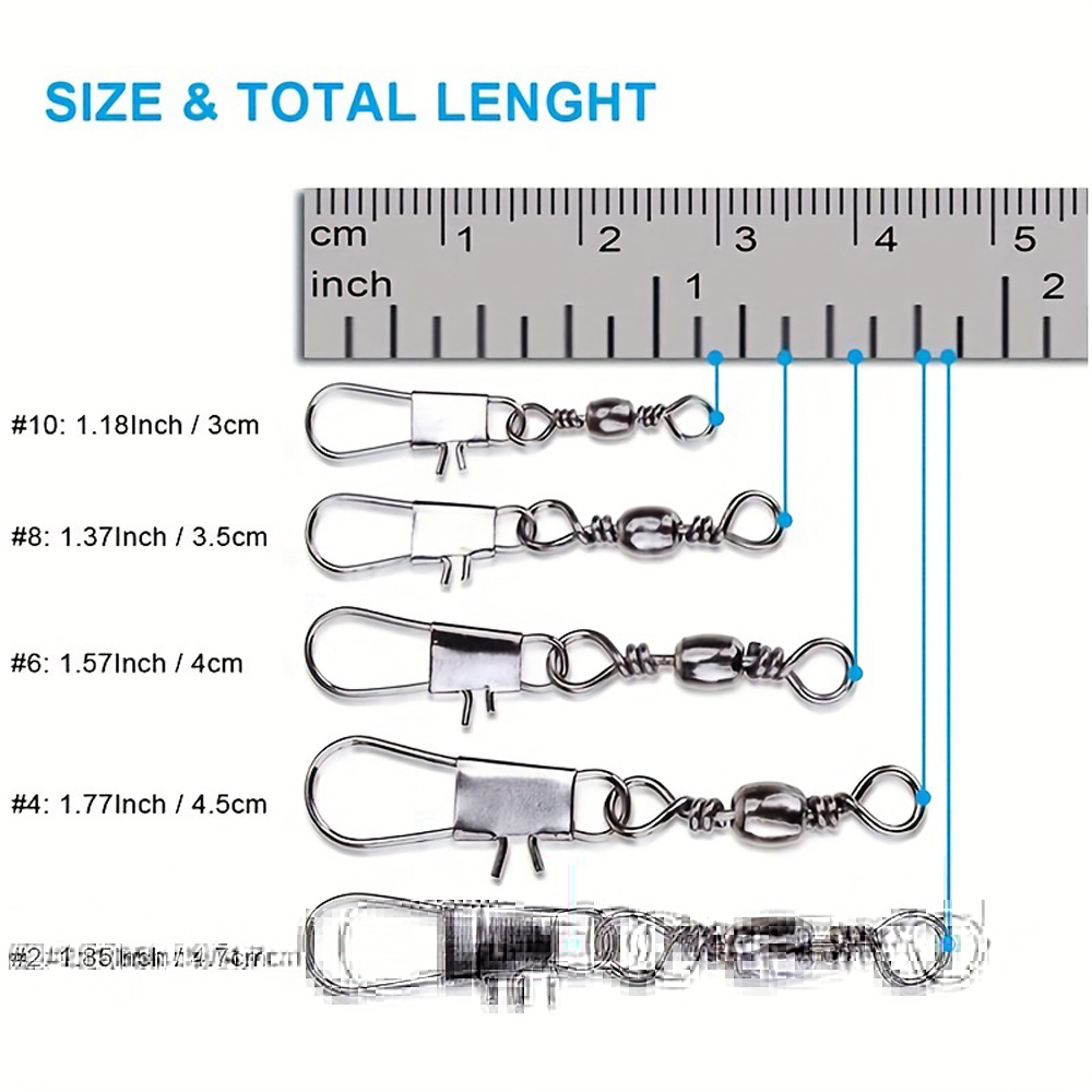 100Pcs/Lot 4#6#8#10#12# Swivel - Fishing Hook Stainless Steel recension och pris