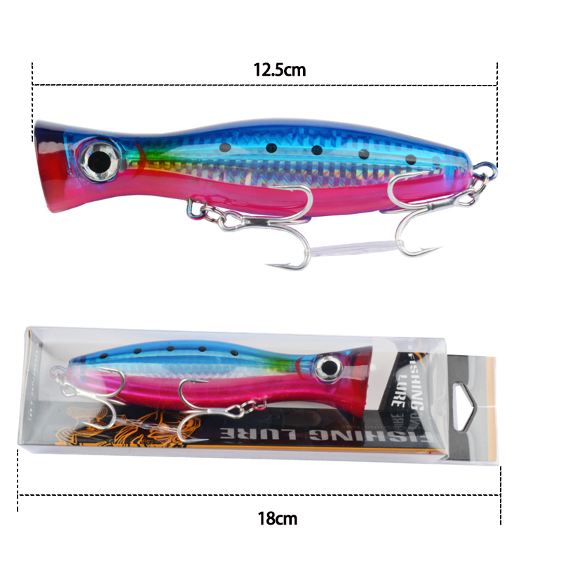 1pc 43g Big Popper Floating Wo - Fishing Hook Size recension och pris