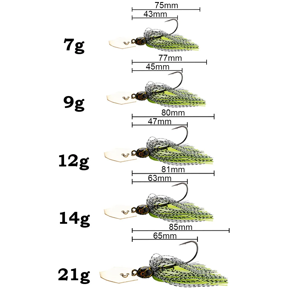 Spinner Bait 7g/9g/12g/14g/21g - Fishing Hook Weedless recension och pris