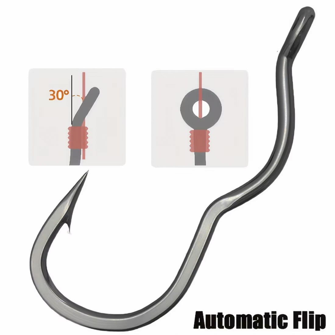 50 Pcs Durable Automatic Flip  - Fishing Hook Circle recension och pris
