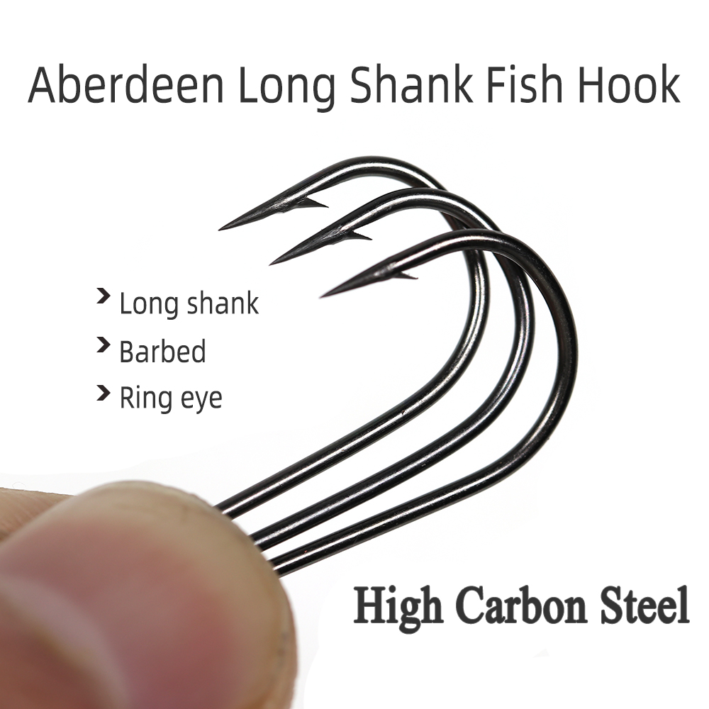 ICERIO 100PCS 16# - 3/0 Long S - Fishing Hook Barbless recension och pris