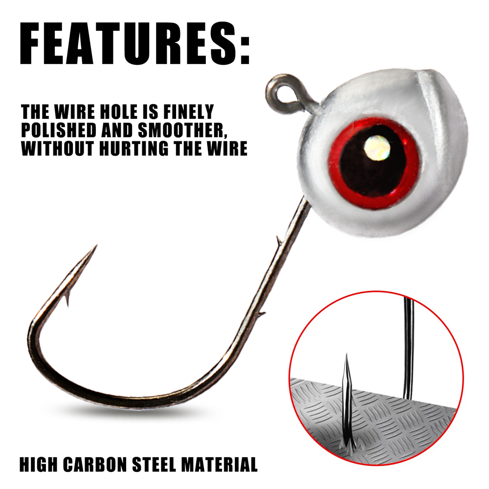 5-30Pcs Big Fish Eye Jig Head  - Fishing Hook Size recension och pris